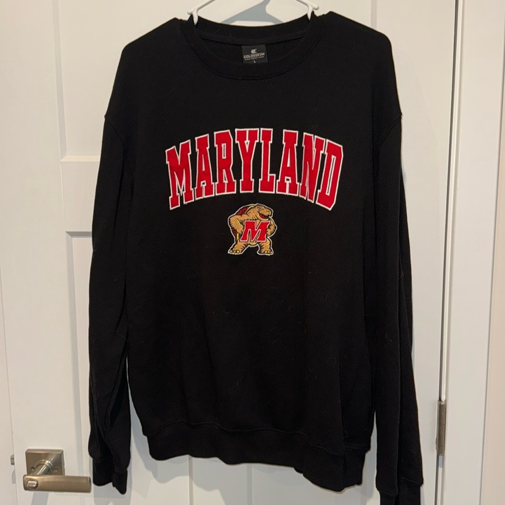 Black Maryland Crew neck sweatshirt